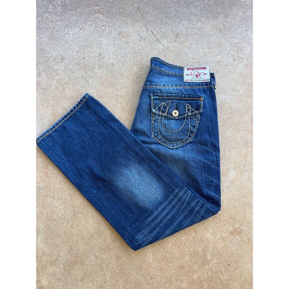 Vintage True Religion Men's Y2K Baggy Denim Jeans Size 38 - Picture 1 of 6